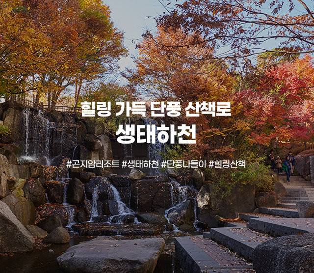 힐링 가득 단풍 산책로 생태하천 #곤지암리조트 #생태하천 #단풍나들이 #힐링산책